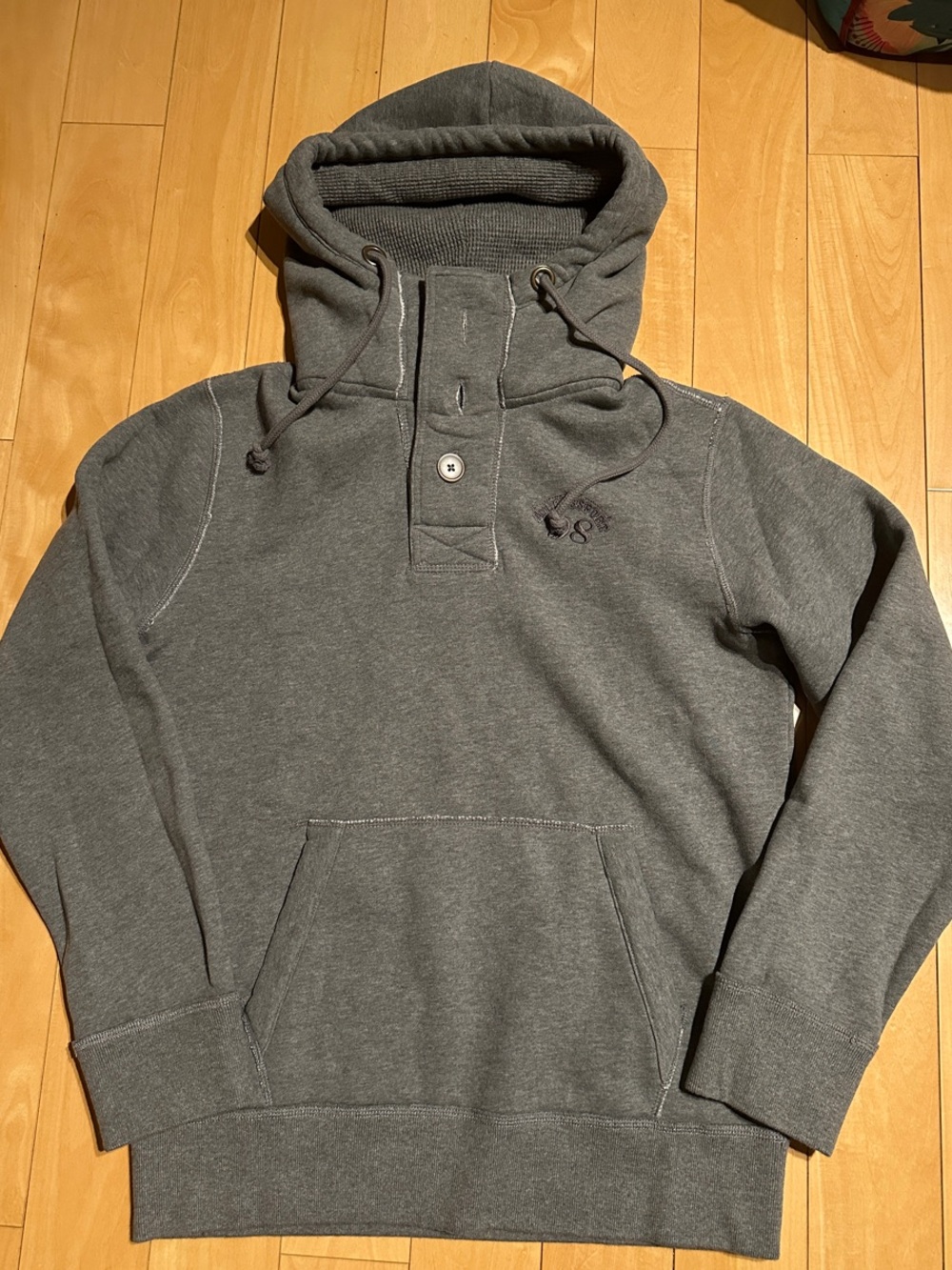 Men's Gray Hooded Pullover Sweatshirt Hoodie